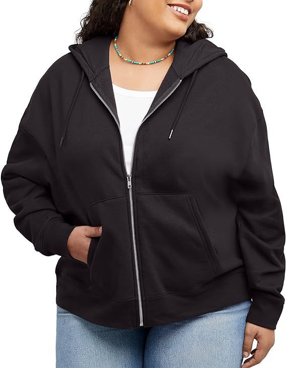 Women's hooded jacket with full zip, kangaroo pocket and relaxed fit Mune Fashion
