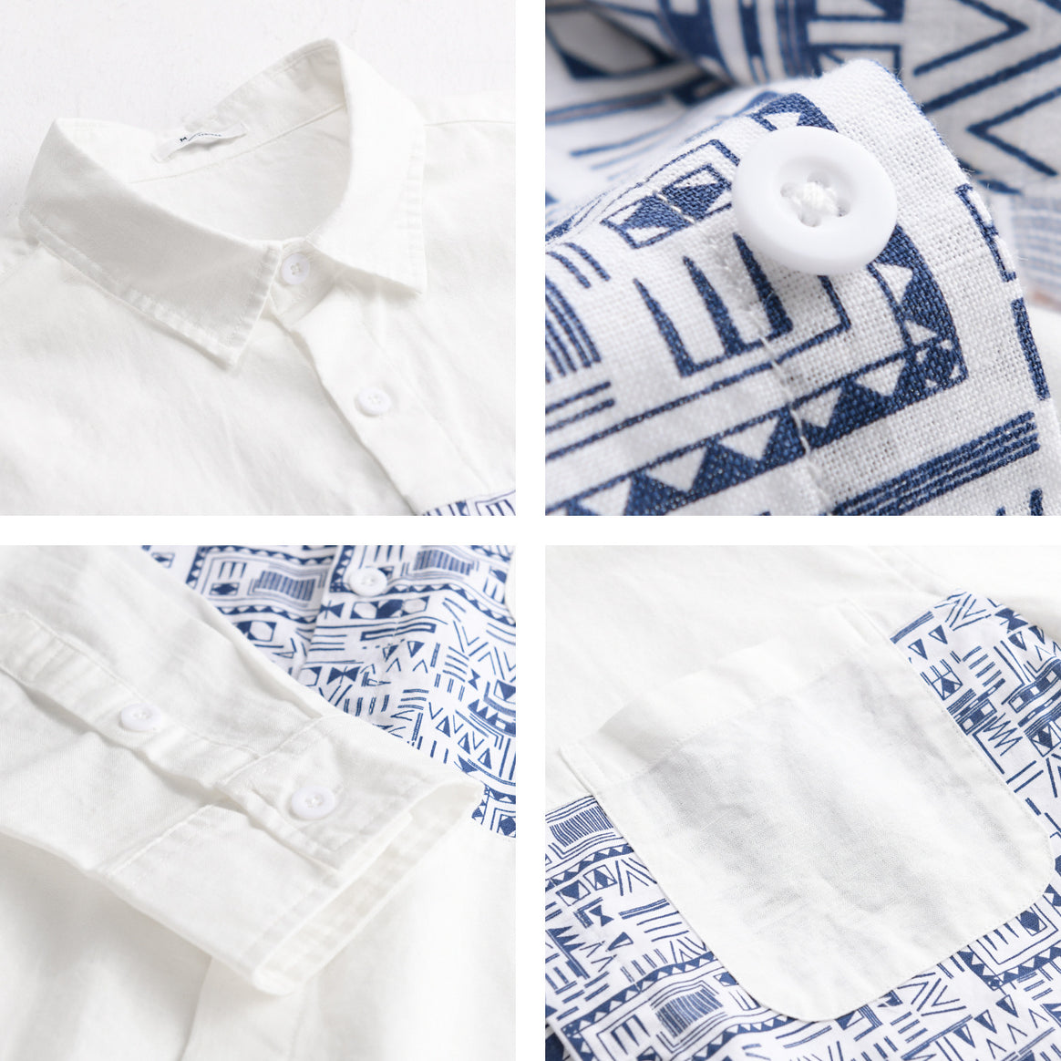 Men's Long Sleeve Shirt with Graphic Chest Panel and Patch Chest Pocket Mune Fashion