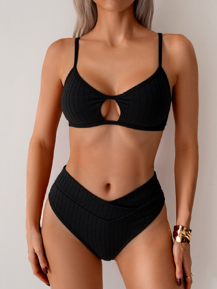 Women's High-Cut Bikini with Stylish Keyhole Neckline Mune Fashion