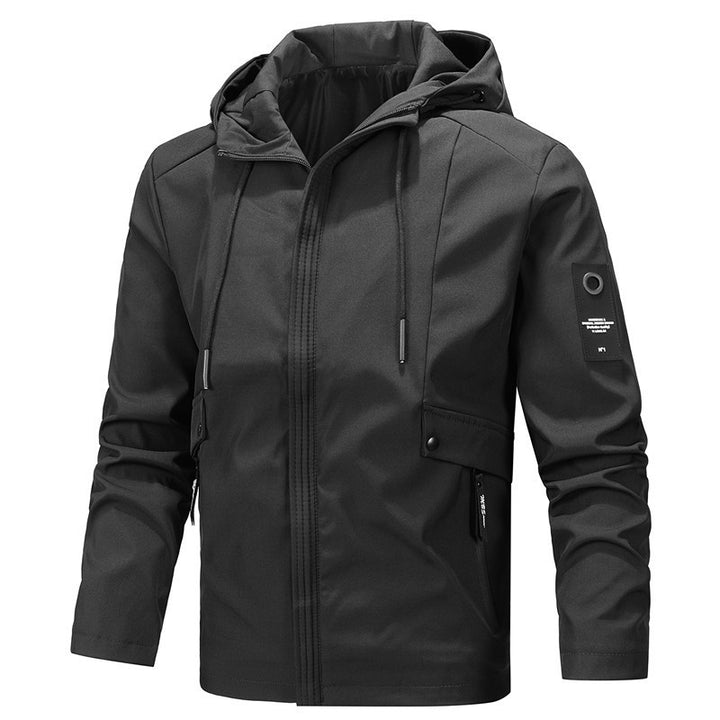 Men's urban minimalist softshell hooded jacket with concealed zipper front Mune Fashion