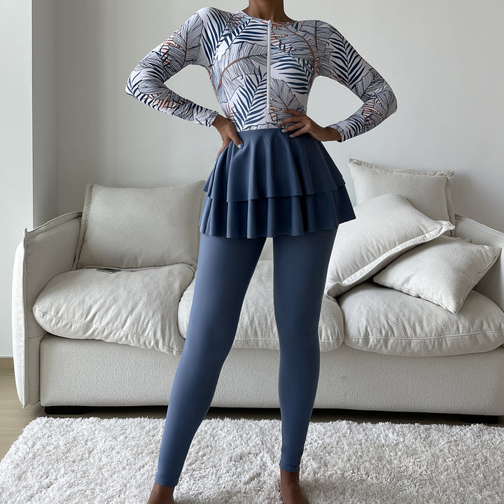 Women's Sporty UV Protection Jumpsuit with Ruffle Mune Fashion