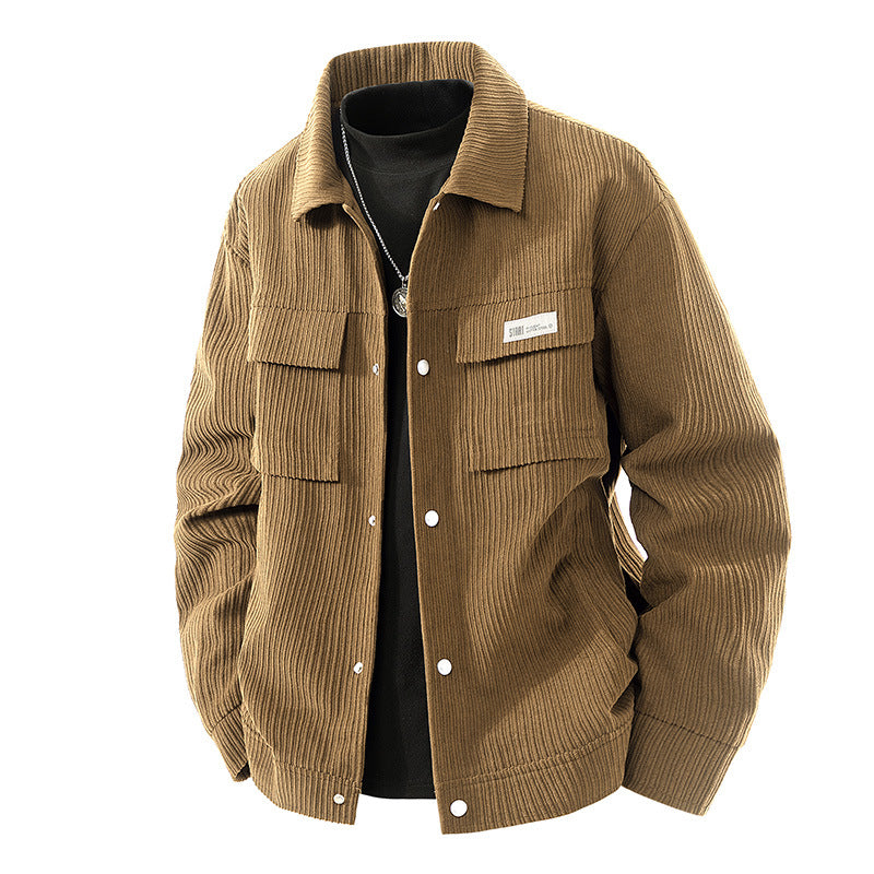 Men's Soft Cord Jacket with Fleece Lining Mune Fashion