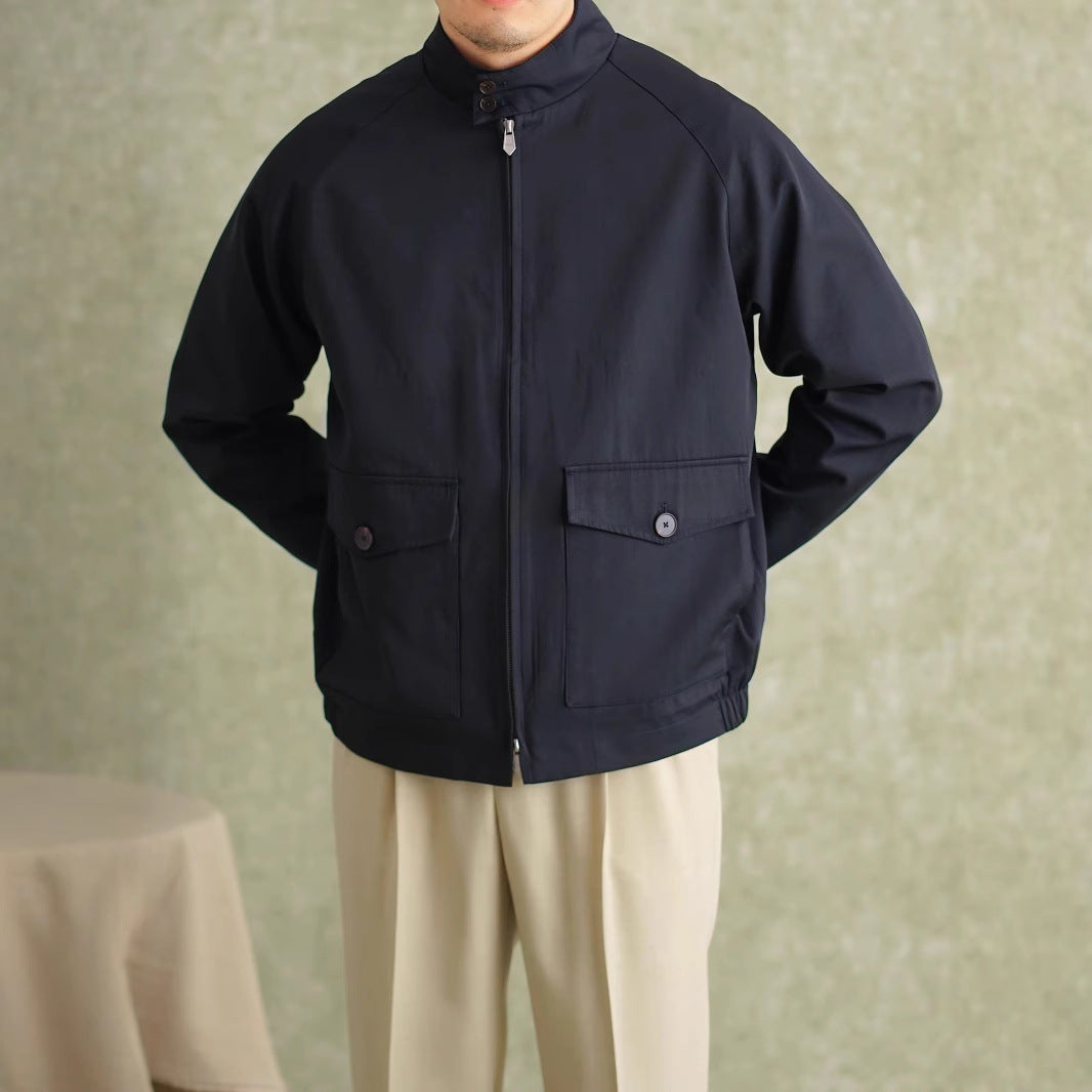 Men's Harrington jacket with corduroy collar and patch pockets Mune Fashion