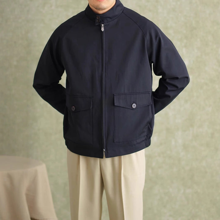 Men's Harrington jacket with corduroy collar and patch pockets Mune Fashion