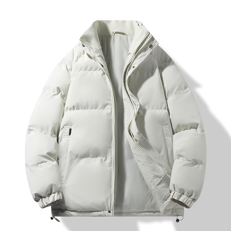 Men's Fashion Thermo-Padded Short Jacket in Boxy Cut with Ribbed Collar Mune Fashion
