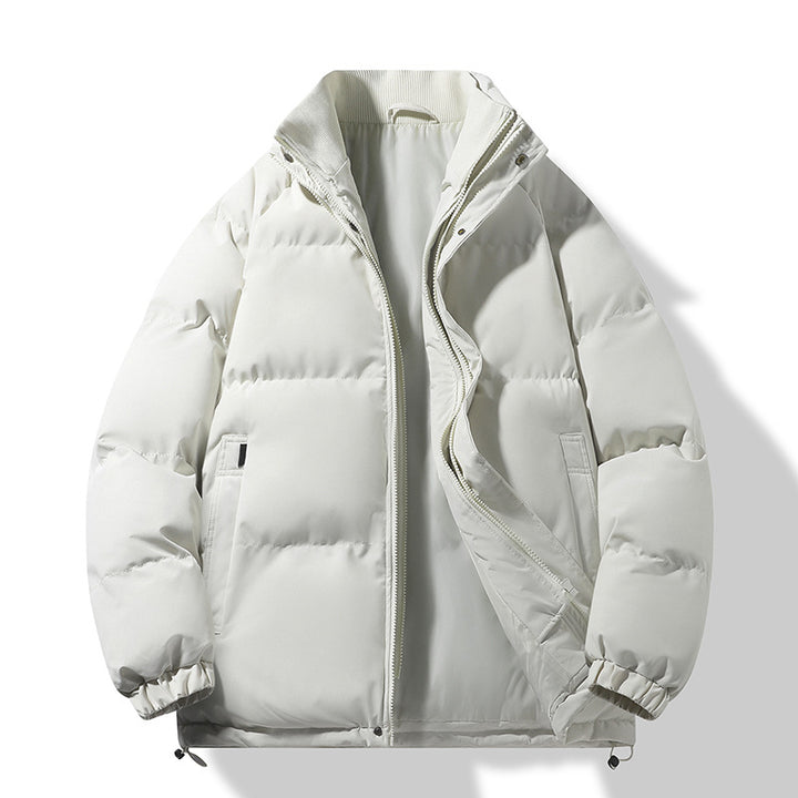 Men's Fashion Thermo-Padded Short Jacket in Boxy Cut with Ribbed Collar Mune Fashion