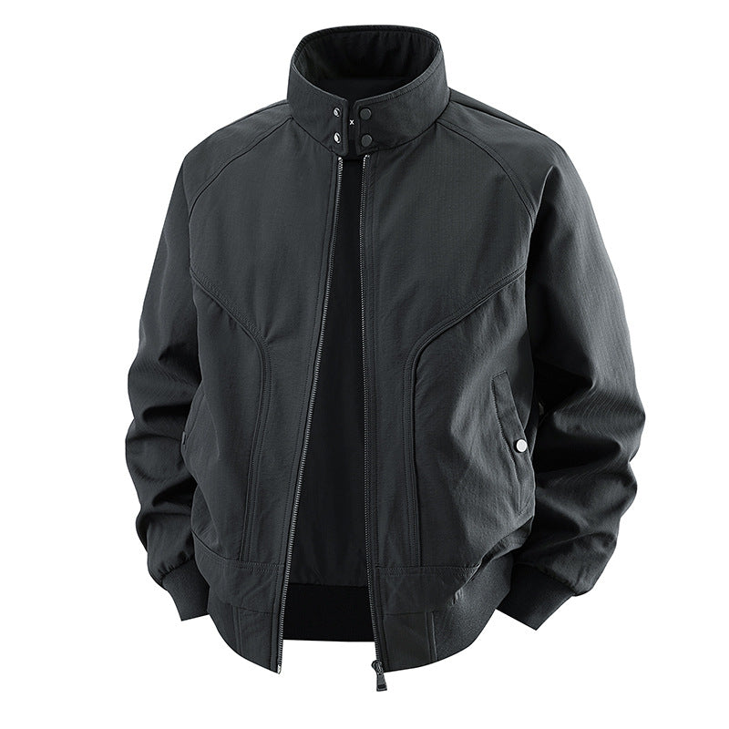 Men's  stretch canvas stand-collar utility bomber jacket Mune Fashion