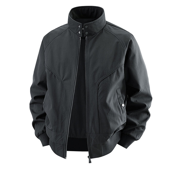 Men's  stretch canvas stand-collar utility bomber jacket Mune Fashion
