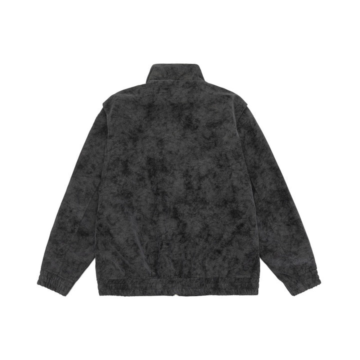 Men's Boxy Utility Blouson Jacket in Velour Look with Stand-up Collar and Multiple Pockets Mune Fashion