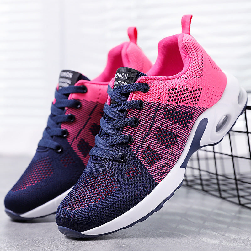 Men's lightweight knit running shoe with visible air cushioning and stable heel support Mune Fashion