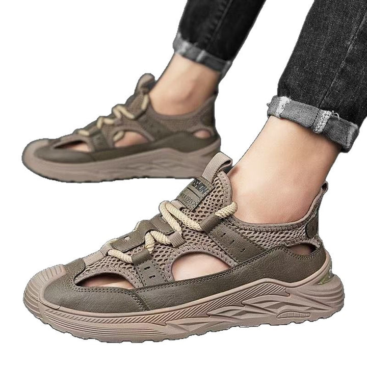 Men's hybrid sneaker sandal with knit shaft and profiled platform sole Mune Fashion