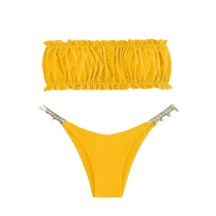 Women's Refined Bandeau Bikini with Jewelry Details Mune Fashion