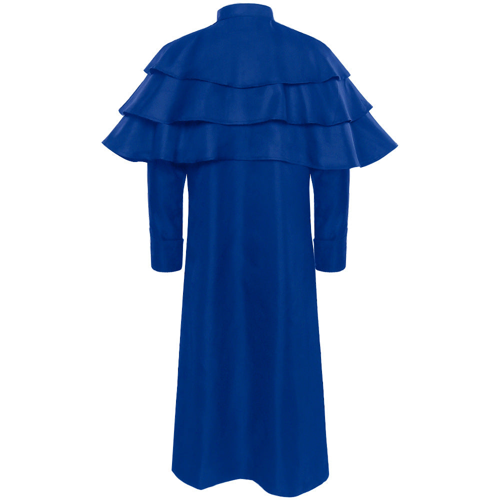 Ladies nan elegant maxicape coat with tiered shoulder capes and stand-up collar Mune Fashion