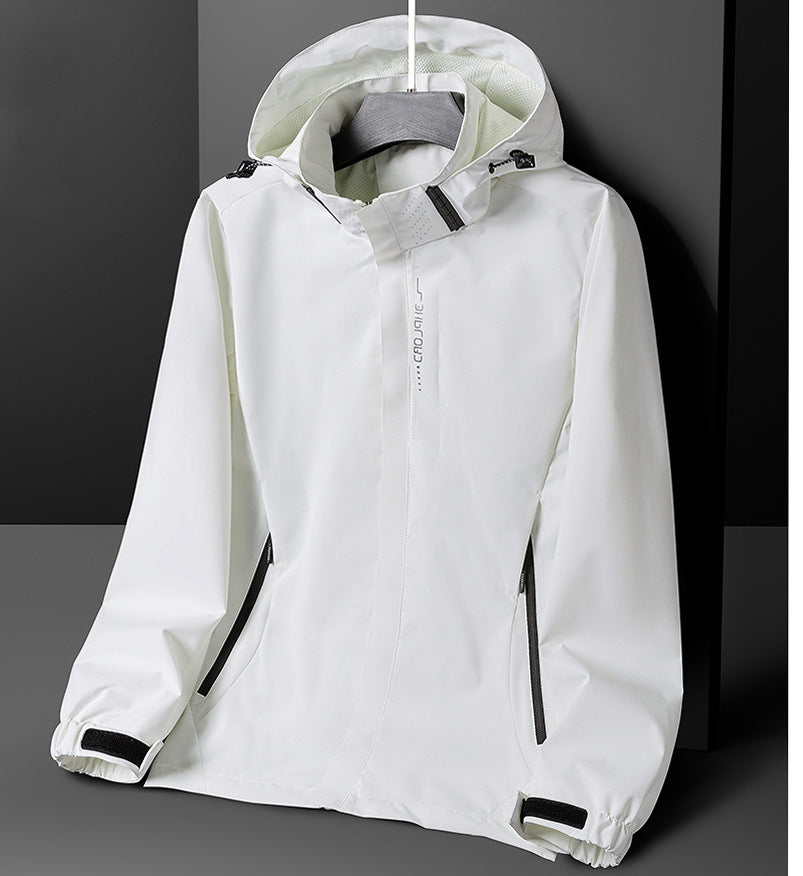 Men's Lightweight Softshell Functional Jacket with Breathable Mesh Lining and Adjustable Hood Mune Fashion
