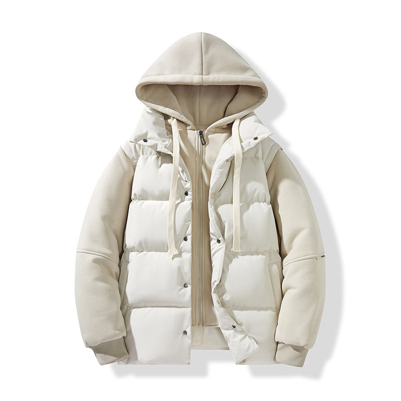 Men's hybrid quilted jacket with integrated hood fleece inner layer Mune Fashion