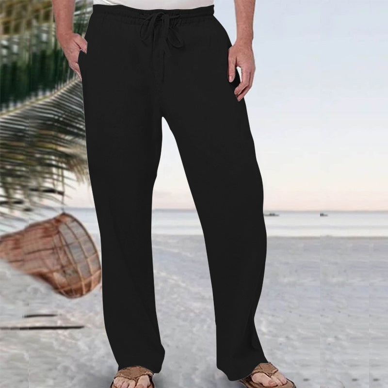 Men's soft lounge pants made of cotton jersey with elastic drawstring waistband and side pockets Mune Fashion