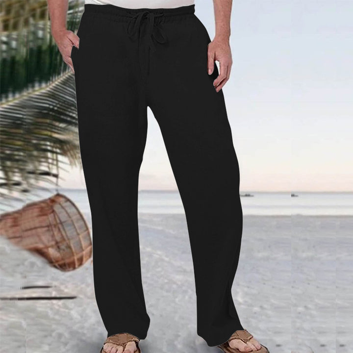 Men's soft lounge pants made of cotton jersey with elastic drawstring waistband and side pockets Mune Fashion