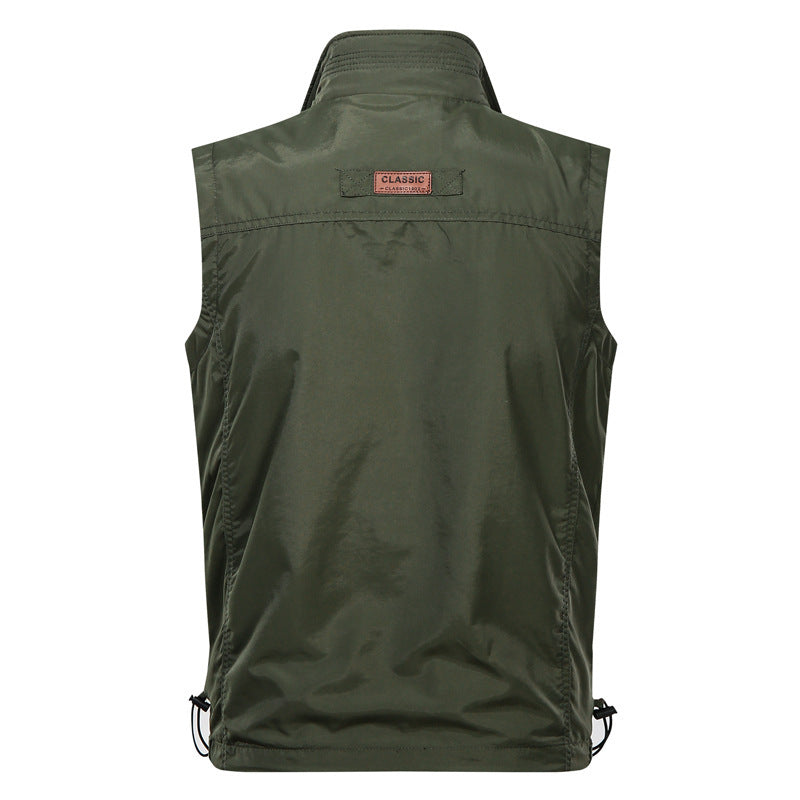Men's Lightweight Multifunctional Outdoor Vest with Zipper, Chest and Side Pockets Mune Fashion