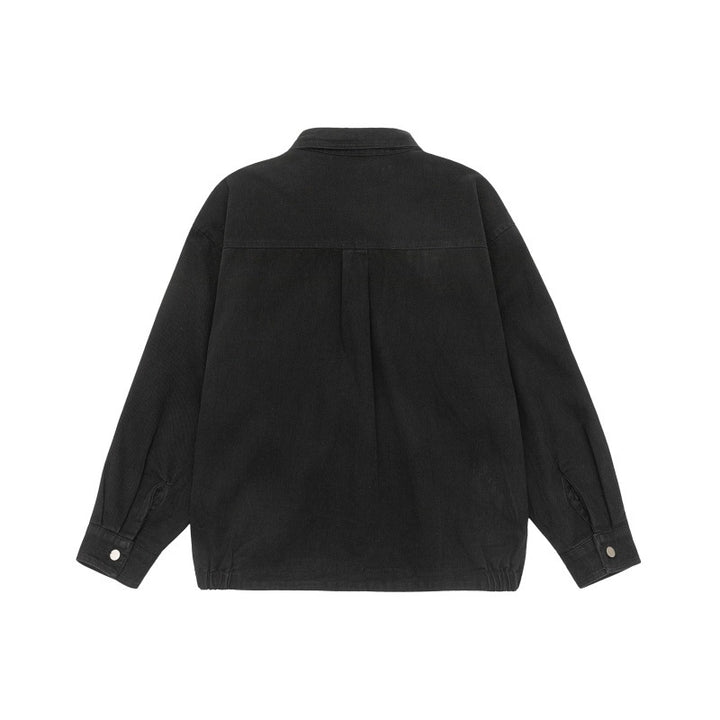 Unisex Oversize Workwear-Bomber Jacket with Snap Front and Elastic Waist Mune Fashion