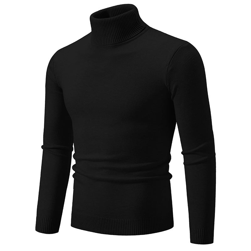 Men's Slim-Fit Turtleneck Sweater made of fine knit with ribbed stand collar and elastic waistband Mune Fashion