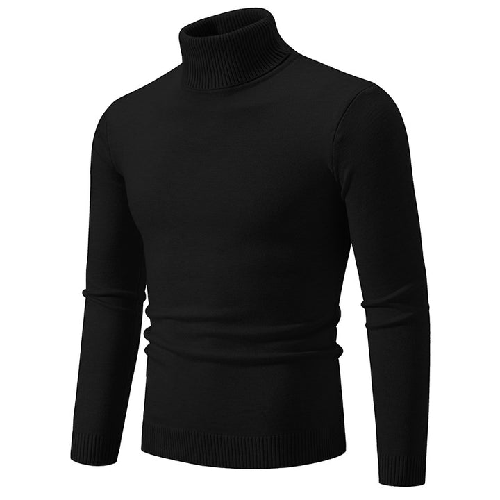 Men's Slim-Fit Turtleneck Sweater made of fine knit with ribbed stand collar and elastic waistband Mune Fashion