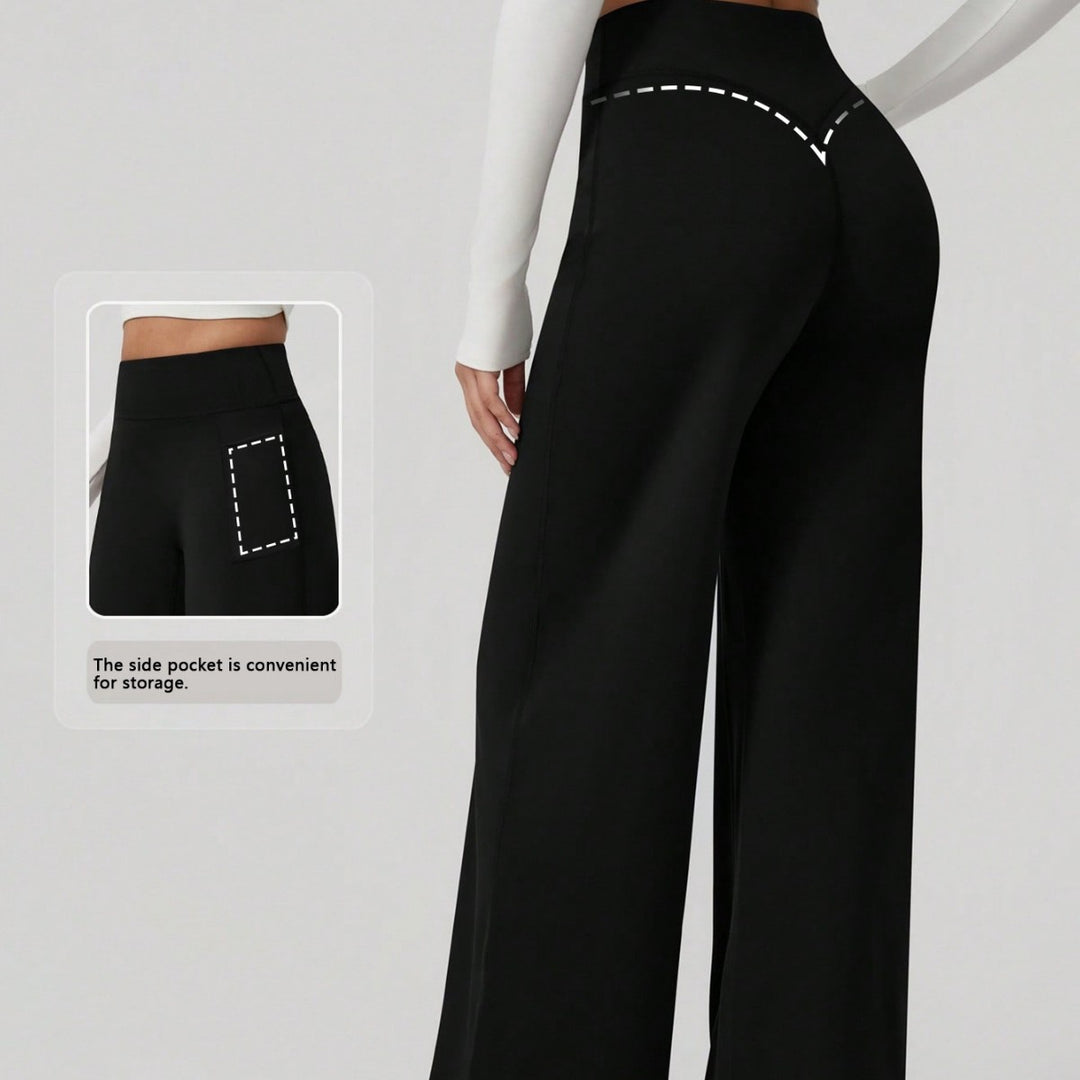 Women's sporty high-waisted leisure pants with pockets Mune Fashion