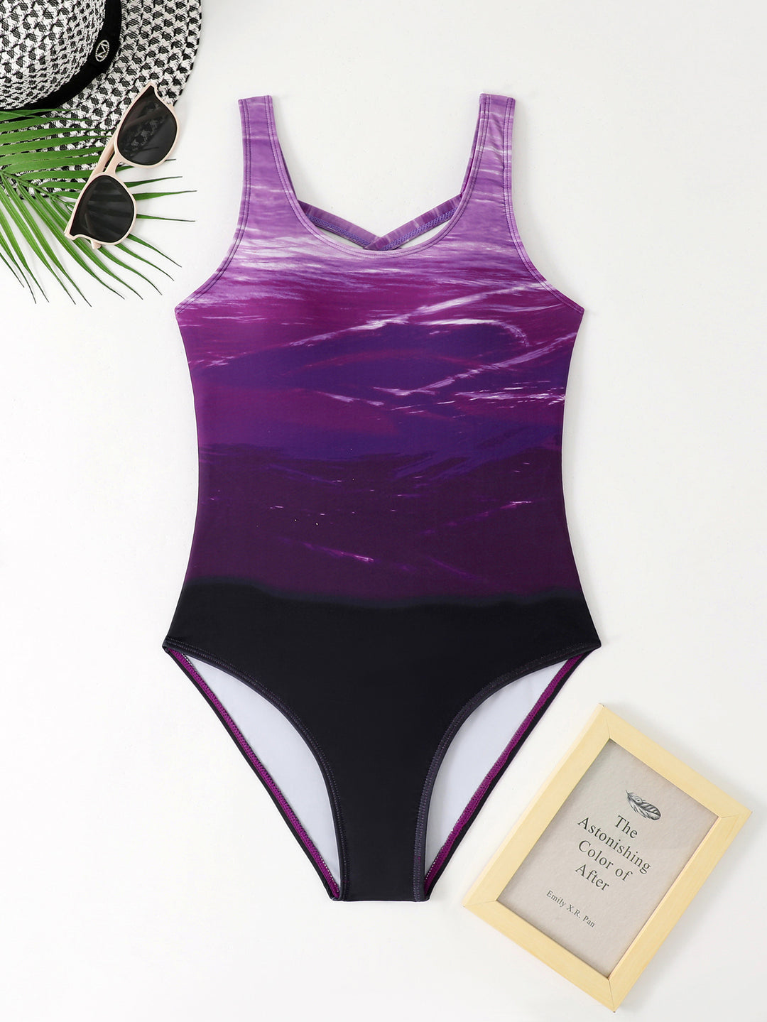 Women Colorful Printed One-Piece Swimsuit Mune Fashion