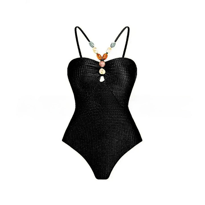 Women's One-Piece Swimsuit with Fashionable Jewelry Details Mune Fashion