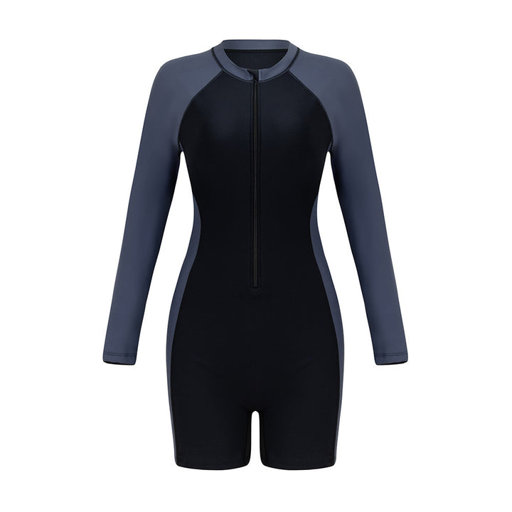 Women’s sporty long-sleeve swimsuit with zipper Mune Fashion 1781081924