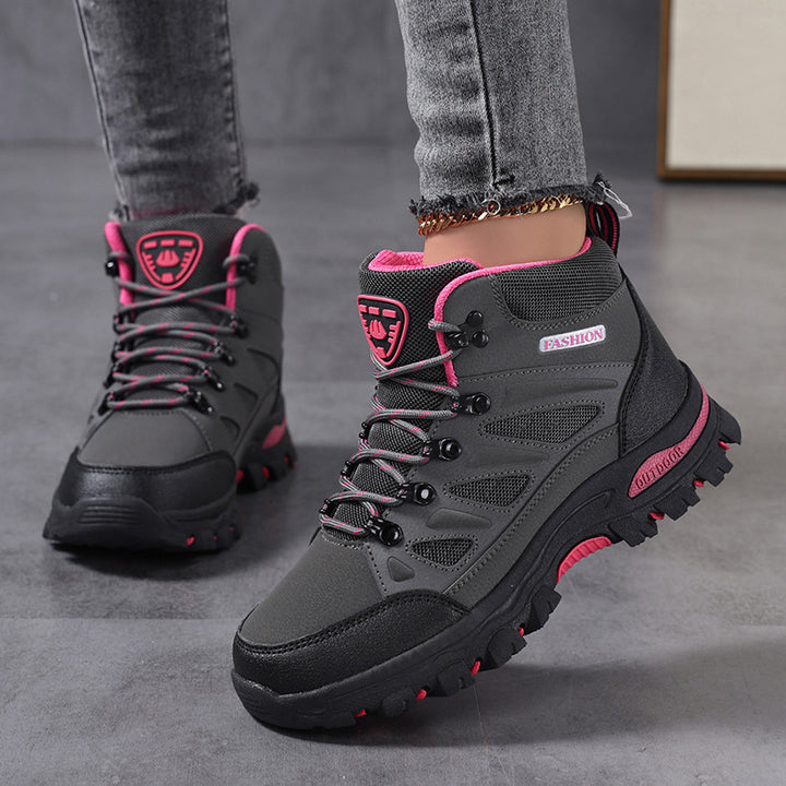 Ladies' waterproof ankle-high trekking boots with breathable mesh lining and padded shaft as well as slip-resistant profile sole Mune Fashion