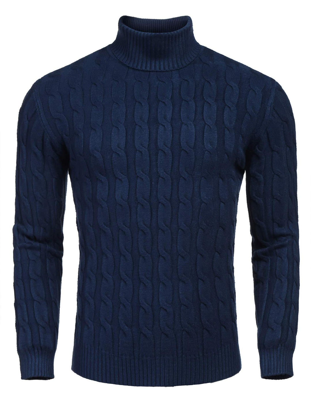 Men's fine knit sweater with high collar