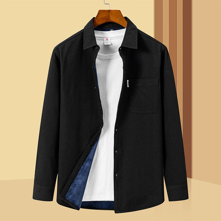 Men's Casual Utility Overshirt made of Canvas with Chest Pocket and Reinforced Seams Mune Fashion