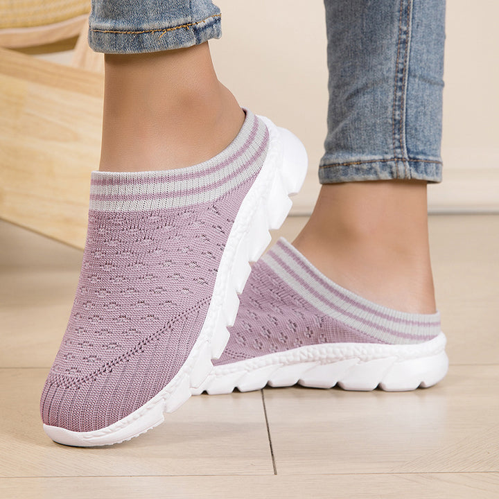 Women's knitted mule with sock-like shaft and cushioned segment outsole Mune Fashion
