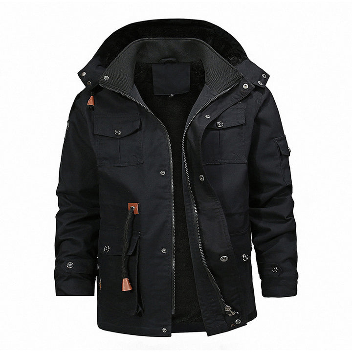 Men's Canvas Field Parka with removable teddy inner jacket, drawstring and multiple pockets Mune Fashion