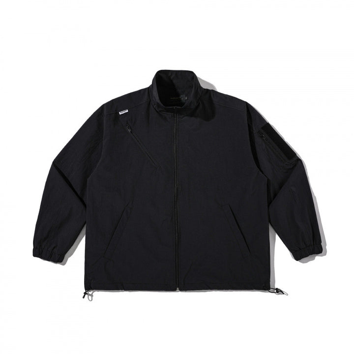 Unisex Lightweight Technical-Utility Jacket with Stand Collar, Zipper Pockets and Drawstring Hem Mune Fashion