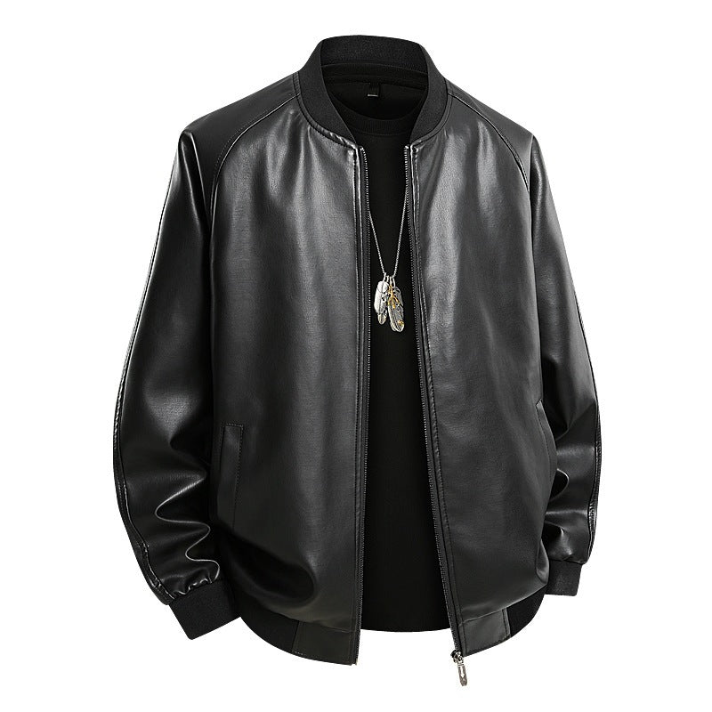 Men's Fashion Leather Bomber Jacket Mune Fashion