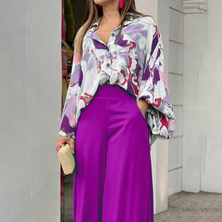 Ladies Flowing Highwaist Palazzo Pants with Wide Leg and Elegant Satin Fall Mune Fashion