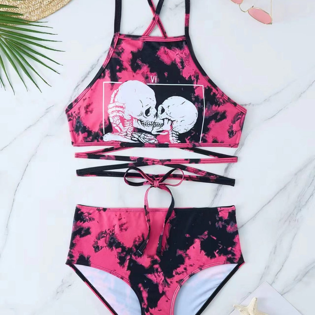 Women's High-Cut Bikini with Creative Pattern Mune Fashion