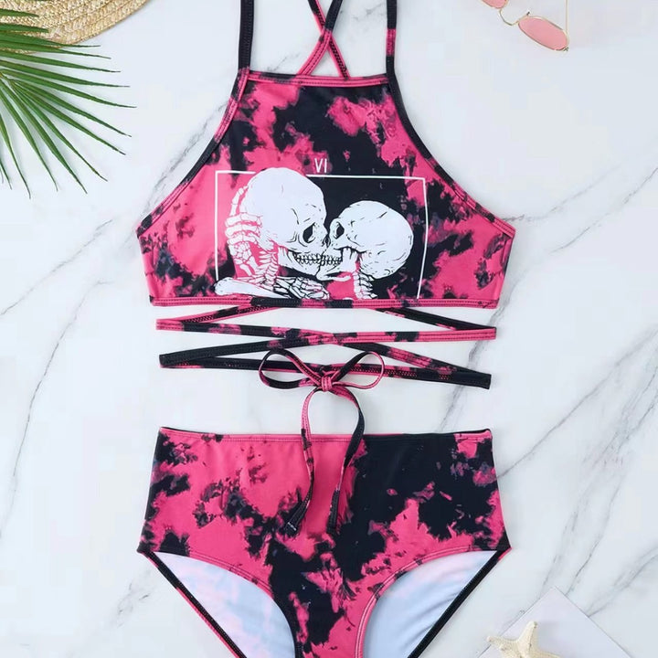 Women's High-Cut Bikini with Creative Pattern Mune Fashion