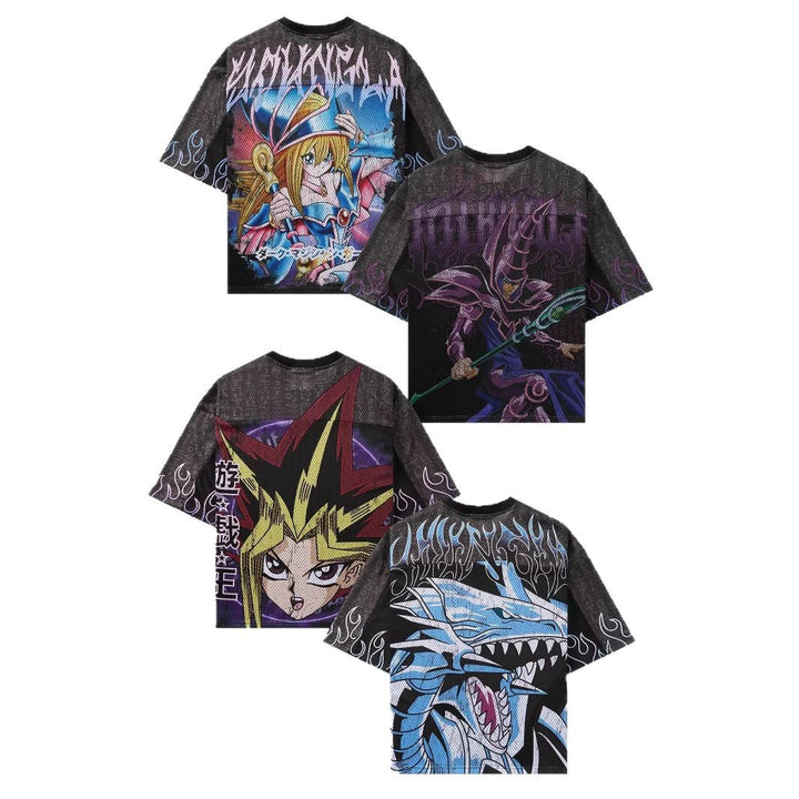 Unisex nan breathable mesh jersey with large area anime print and V-neck Mune Fashion
