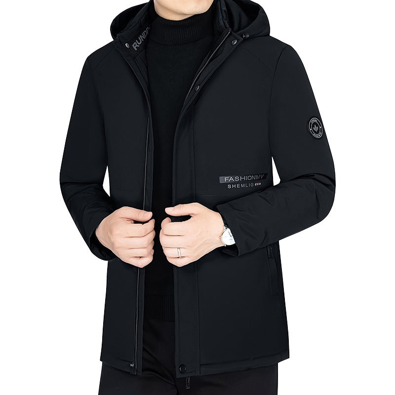 Men's Thermo Winter Short Coat with Luxurious Faux Fur Lining and Stand Collar Mune Fashion