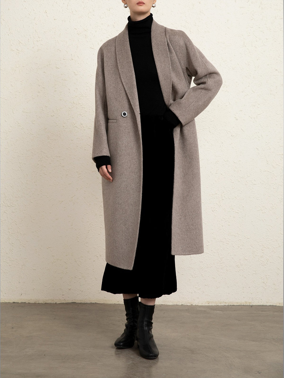 Women's Classic Oversized Wool Blend Coat Mune Fashion