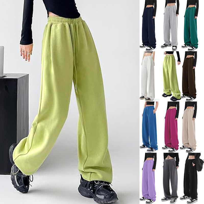 Women's nan locker falling sweatpants with extra wide leg, high waistband and drawstring Mune Fashion