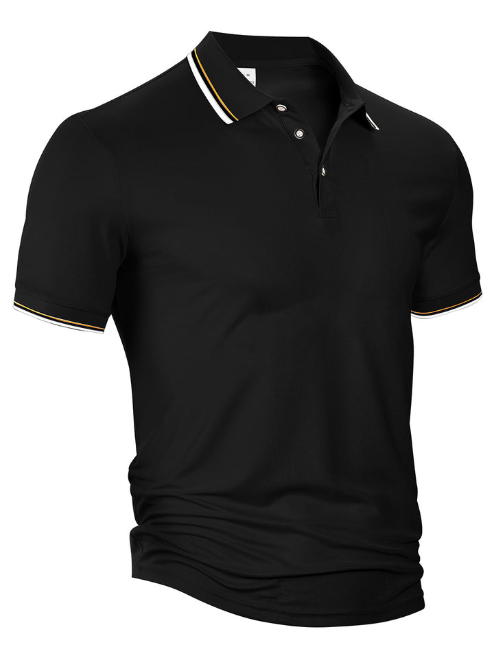 Men's classic polo shirt made of piqué with contrasting stripes at the collar Mune Fashion