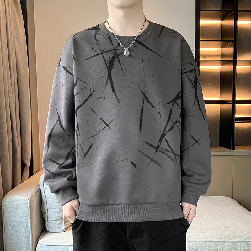 Men's sweatshirt with abstract print, crew neck and relaxed fit Mune Fashion