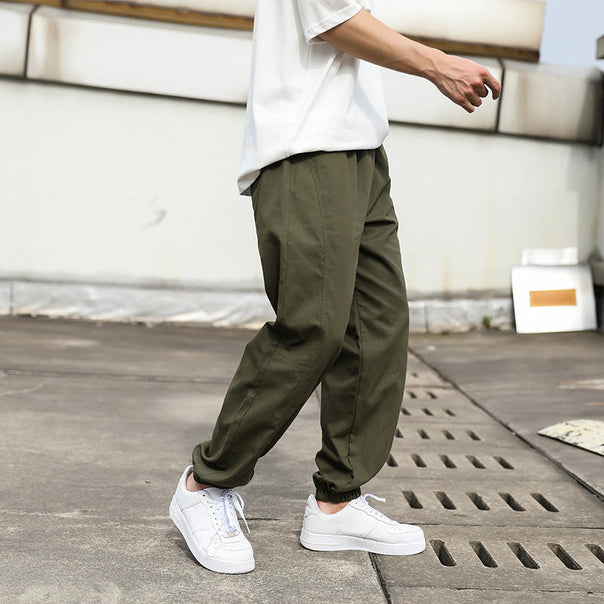 Men's Casual Cargo Pants with Elastic Waistband and Practical Side Pockets Mune Fashion