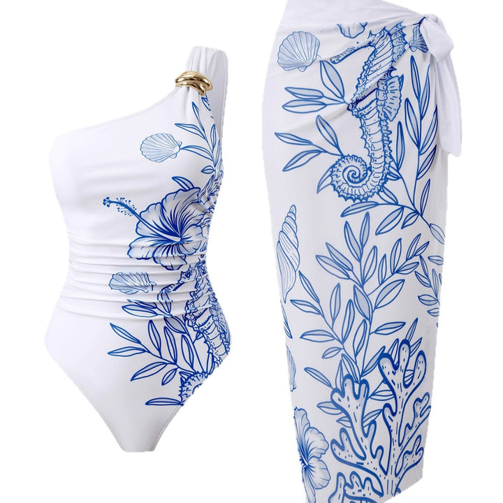 Women's One-Piece Swimsuit with Luxurious Floral Design Mune Fashion