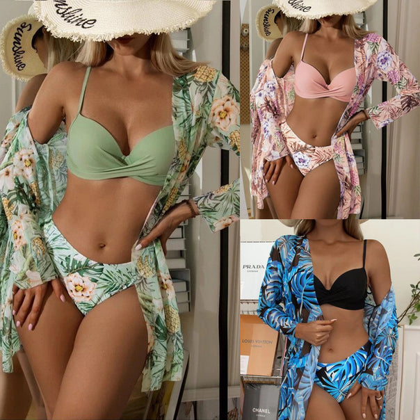 Women's triangle bikini set with sophisticated bustier top and high-cut bottom Mune Fashion