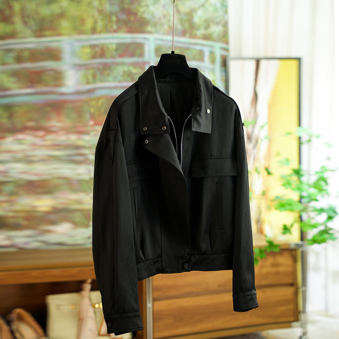 Women's elegant utility jacket with high collar Mune Fashion