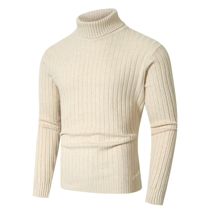 Men's fitted turtleneck sweater in ribbed fine knit Mune Fashion